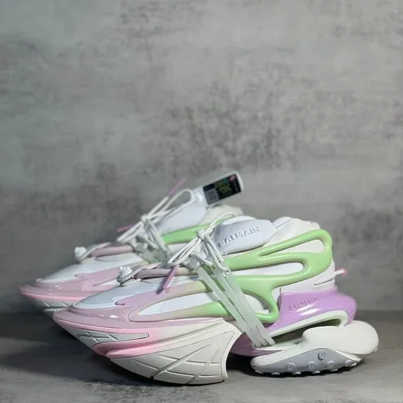 Balmain Multicolor Unicorn Low-Top Leather Height-Booster